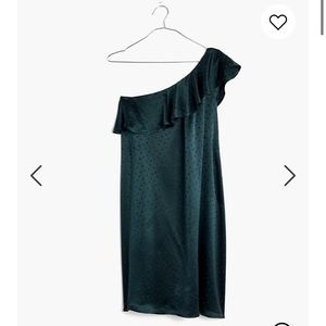 Madewell Silk Dancefloor One-Shoulder Dress
